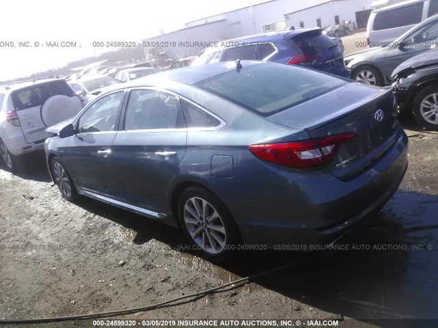 5NPE34AF5HH455416 - 2017 HYUNDAI SONATA SPORT/LIMITED Light Blue photo 3