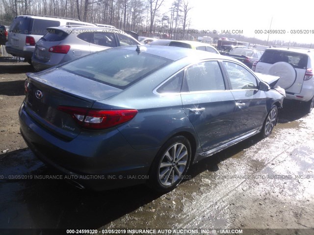 5NPE34AF5HH455416 - 2017 HYUNDAI SONATA SPORT/LIMITED Light Blue photo 4