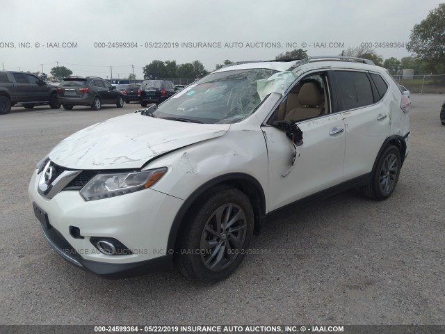 5N1AT2MT6GC732701 - 2016 NISSAN ROGUE S/SL/SV WHITE photo 2