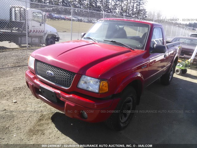 1FTYR10U72PB17716 - 2002 FORD RANGER RED photo 2