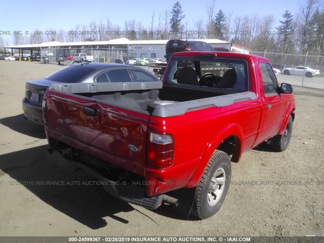 1FTYR10U72PB17716 - 2002 FORD RANGER RED photo 4