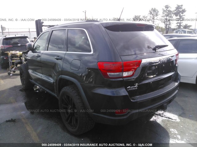 1J4RR4GG2BC507646 - 2011 JEEP GRAND CHEROKEE LAREDO BLACK photo 3