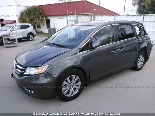 5FNRL5H67FB070996 - 2015 HONDA ODYSSEY EXL GRAY photo 2