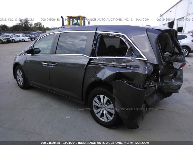 5FNRL5H67FB070996 - 2015 HONDA ODYSSEY EXL GRAY photo 3