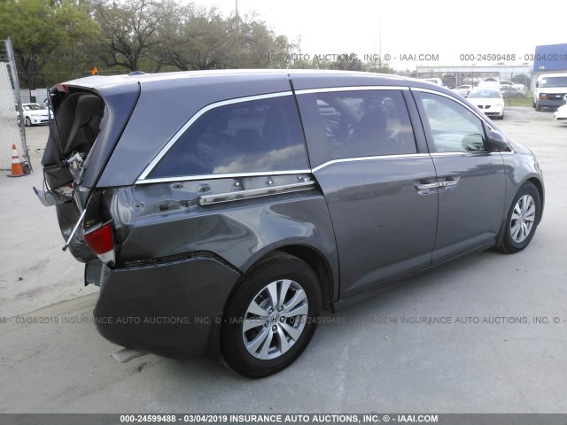 5FNRL5H67FB070996 - 2015 HONDA ODYSSEY EXL GRAY photo 4