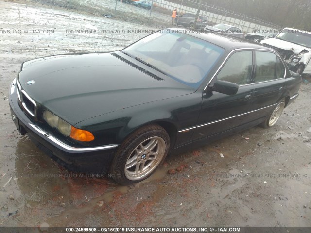 WBAGH8343YDP11861 - 2000 BMW 740 IL GREEN photo 2