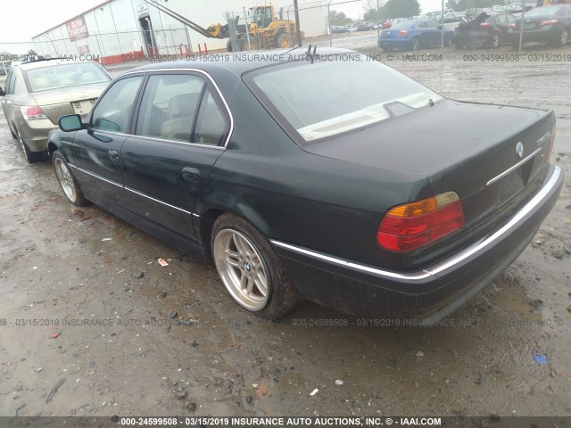 WBAGH8343YDP11861 - 2000 BMW 740 IL GREEN photo 3