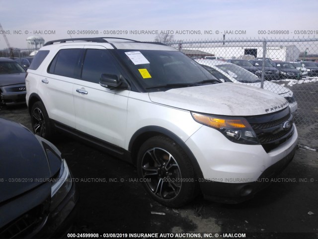 1FM5K8GT0DGC66898 - 2013 FORD EXPLORER SPORT WHITE photo 1