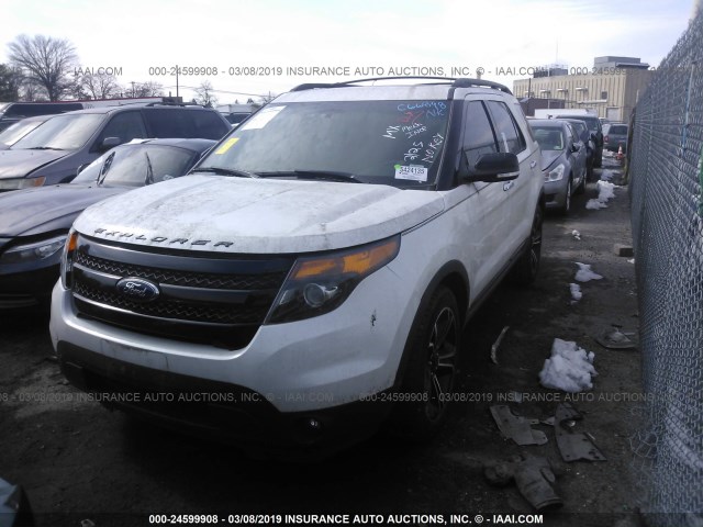 1FM5K8GT0DGC66898 - 2013 FORD EXPLORER SPORT WHITE photo 2