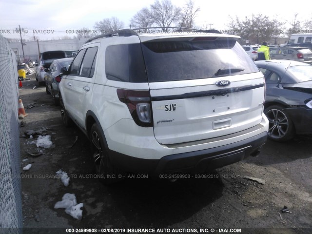 1FM5K8GT0DGC66898 - 2013 FORD EXPLORER SPORT WHITE photo 3