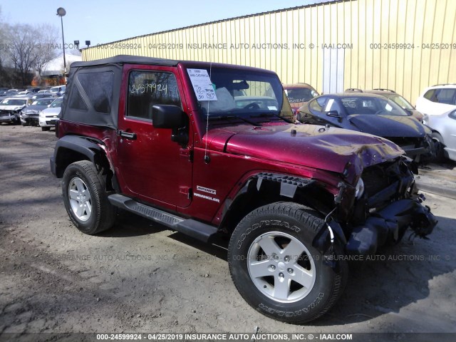 1C4AJWAG6CL231245 - 2012 JEEP WRANGLER SPORT MAROON photo 1