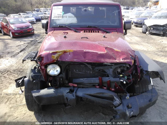 1C4AJWAG6CL231245 - 2012 JEEP WRANGLER SPORT MAROON photo 6