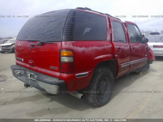 1GKEC13T8YJ169962 - 2000 GMC YUKON RED photo 4