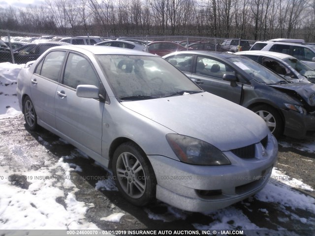 JA3AJ66F35U000718 - 2005 MITSUBISHI LANCER RALLIART SILVER photo 1