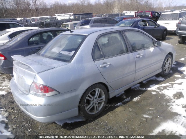 JA3AJ66F35U000718 - 2005 MITSUBISHI LANCER RALLIART SILVER photo 4