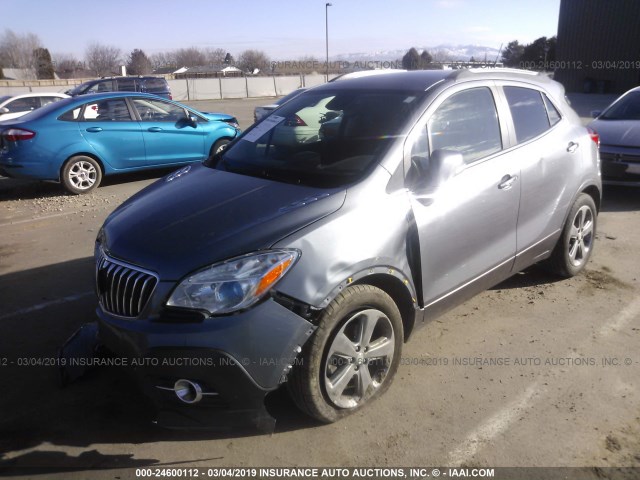 KL4CJBSB8EB641519 - 2014 BUICK ENCORE CONVENIENCE GRAY photo 2