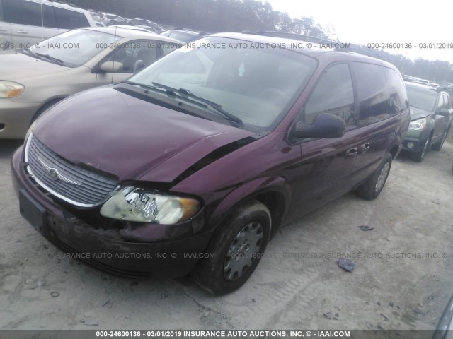 2C4GP44382R506979 - 2002 CHRYSLER TOWN & COUNTRY LX BURGUNDY photo 2