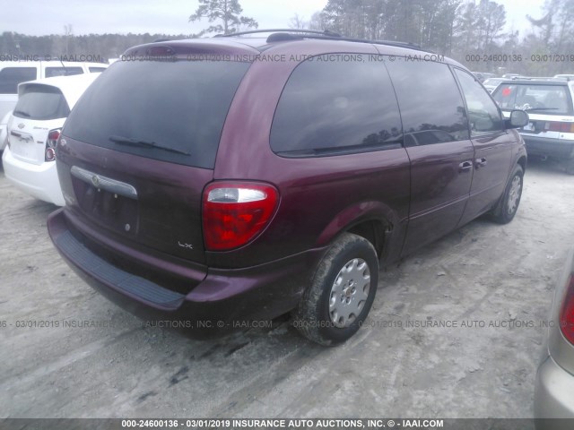 2C4GP44382R506979 - 2002 CHRYSLER TOWN & COUNTRY LX BURGUNDY photo 4