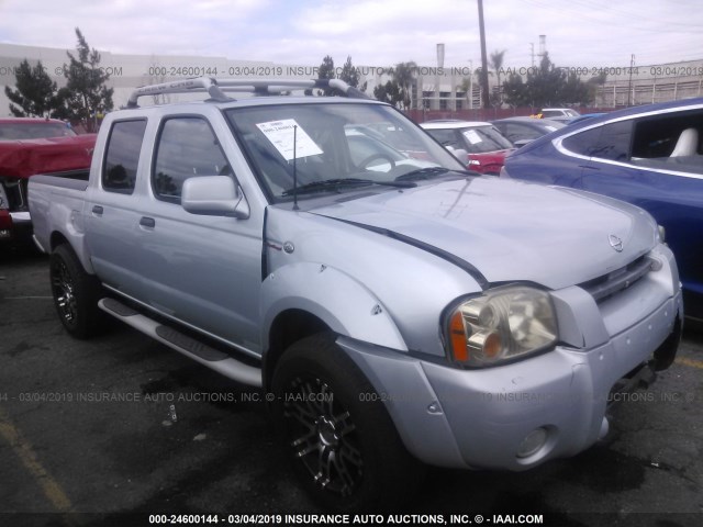 1N6MD27T62C375407 - 2002 NISSAN FRONTIER CREW CAB SC SILVER photo 1