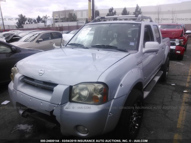 1N6MD27T62C375407 - 2002 NISSAN FRONTIER CREW CAB SC SILVER photo 2