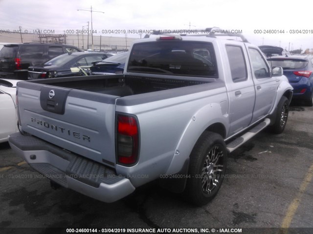 1N6MD27T62C375407 - 2002 NISSAN FRONTIER CREW CAB SC SILVER photo 4