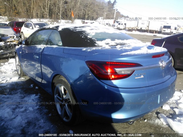 W04WJ3N50HG065828 - 2017 BUICK CASCADA SPORT TOURING BLUE photo 3