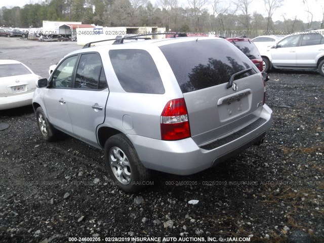 2HNYD18691H537530 - 2001 ACURA MDX TOURING SILVER photo 3