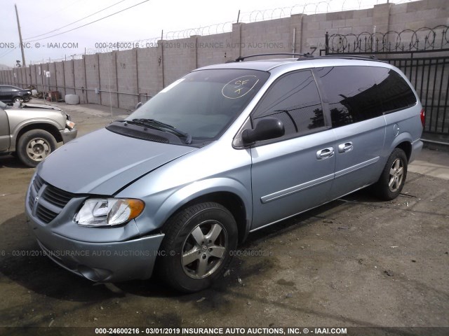 2D4GP44L55R246211 - 2005 DODGE GRAND CARAVAN SXT Light Blue photo 2