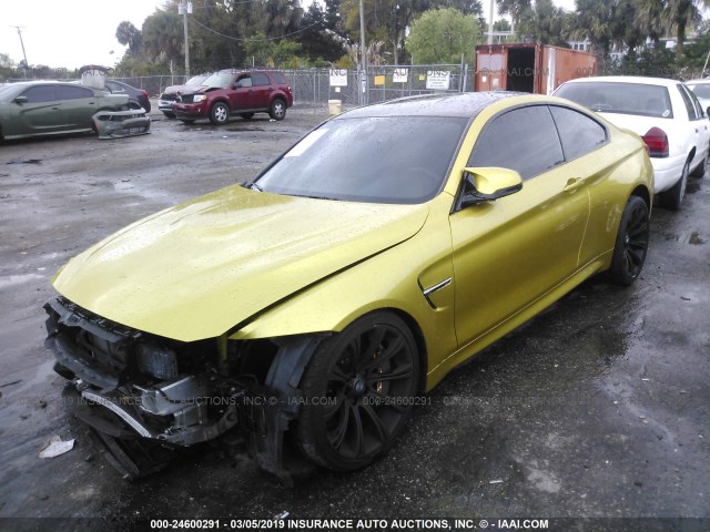 WBS3R9C52FF708845 - 2015 BMW M4 YELLOW photo 2