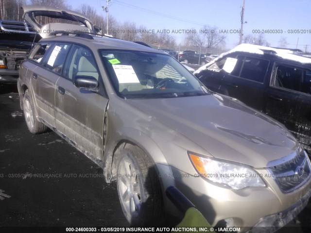 4S4BP61CX97322225 - 2009 SUBARU OUTBACK 2.5I BEIGE photo 1