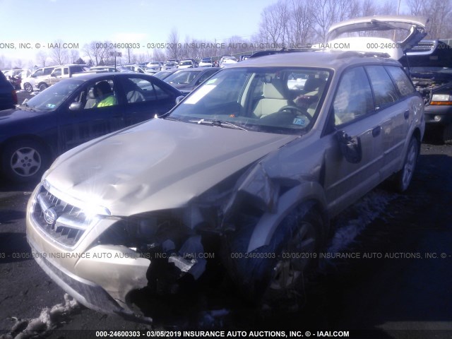 4S4BP61CX97322225 - 2009 SUBARU OUTBACK 2.5I BEIGE photo 2