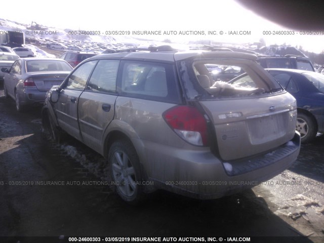 4S4BP61CX97322225 - 2009 SUBARU OUTBACK 2.5I BEIGE photo 3