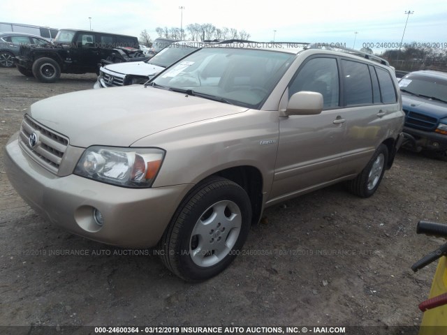 JTEEP21A950090157 - 2005 TOYOTA HIGHLANDER LIMITED GOLD photo 2