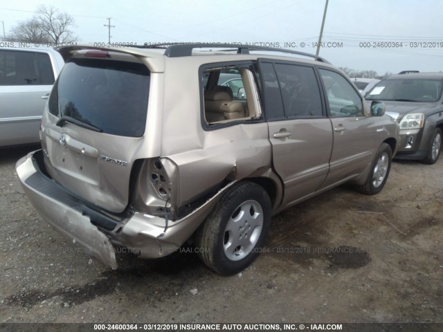 JTEEP21A950090157 - 2005 TOYOTA HIGHLANDER LIMITED GOLD photo 4