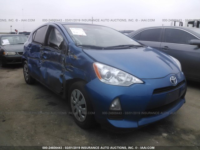 JTDKDTB31E1558818 - 2014 TOYOTA PRIUS C BLUE photo 1