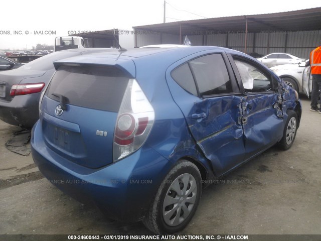 JTDKDTB31E1558818 - 2014 TOYOTA PRIUS C BLUE photo 4