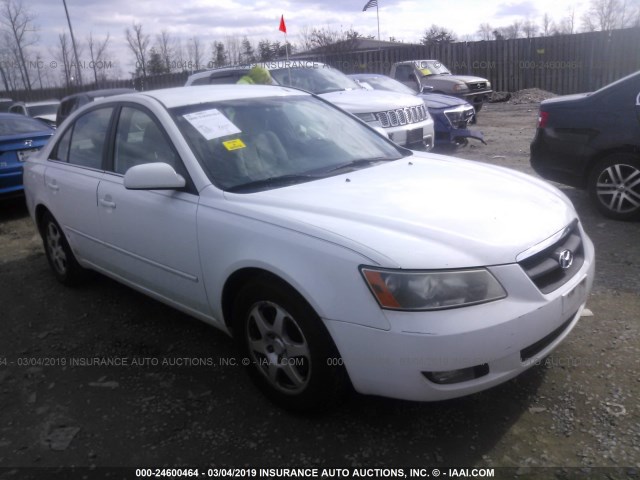 5NPEU46F56H087810 - 2006 HYUNDAI SONATA GLS/LX WHITE photo 1