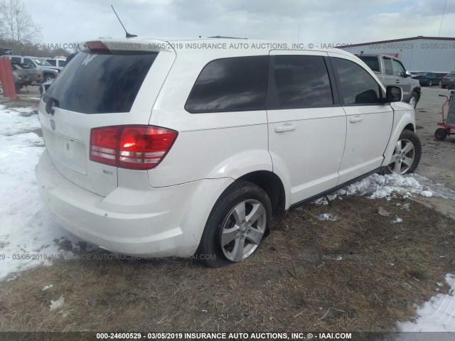 3D4GG57V39T201497 - 2009 DODGE JOURNEY SXT WHITE photo 4