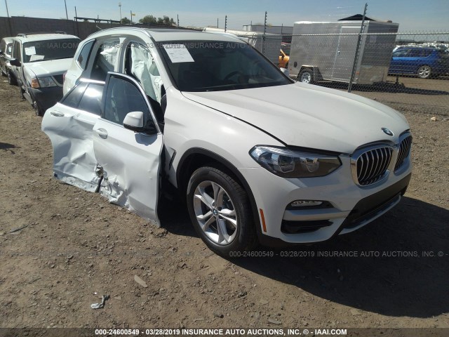 5UXTR7C53KLF31022 - 2019 BMW X3 SDRIVE30I WHITE photo 1