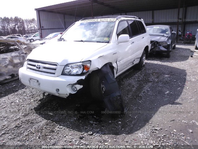 JTEHP21A560177987 - 2006 TOYOTA HIGHLANDER LIMITED WHITE photo 2