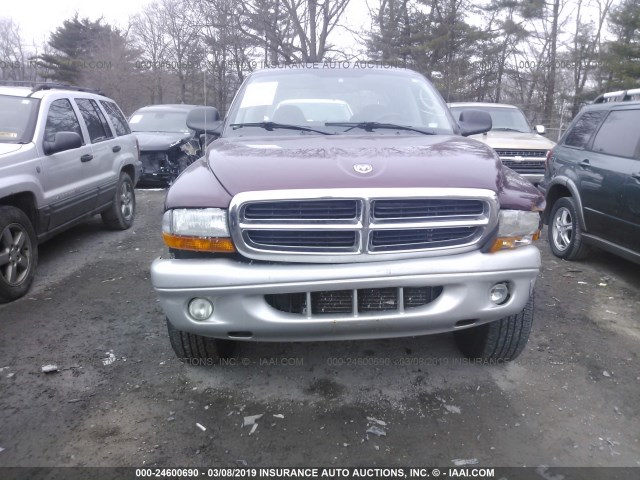 1D7HG48N33S220303 - 2003 DODGE DAKOTA QUAD SLT MAROON photo 6