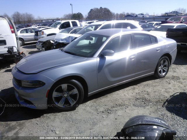 2C3CDXHG0GH203671 - 2016 DODGE CHARGER SXT SILVER photo 2