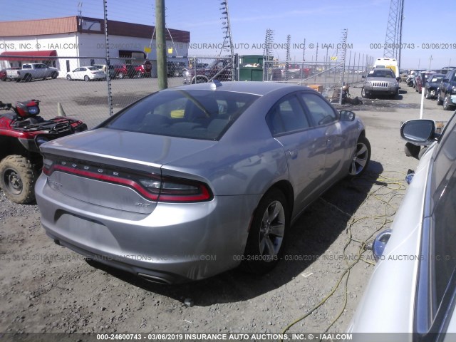 2C3CDXHG0GH203671 - 2016 DODGE CHARGER SXT SILVER photo 4