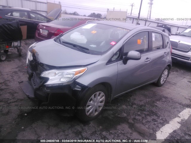 3N1CE2CP9EL377555 - 2014 NISSAN VERSA NOTE S/S PLUS/SV/SL SILVER photo 2