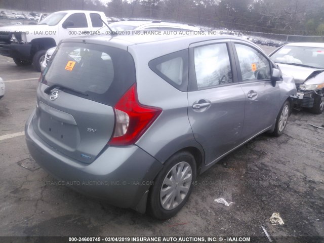 3N1CE2CP9EL377555 - 2014 NISSAN VERSA NOTE S/S PLUS/SV/SL SILVER photo 4