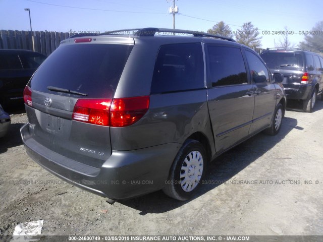 5TDZA23C04S018264 - 2004 TOYOTA SIENNA CE/LE GRAY photo 4