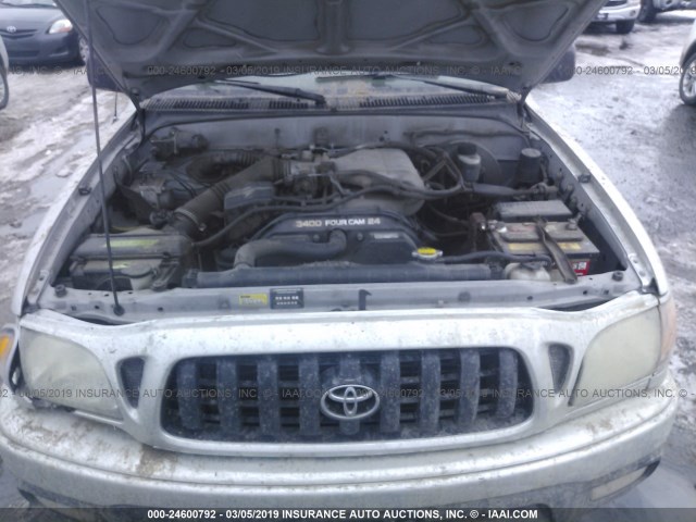 5TEGN92N03Z199083 - 2003 TOYOTA TACOMA DOUBLE CAB PRERUNNER SILVER photo 10