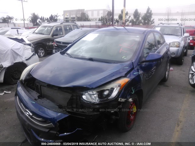 KMHD35LE9DU111332 - 2013 HYUNDAI ELANTRA GT BLUE photo 2