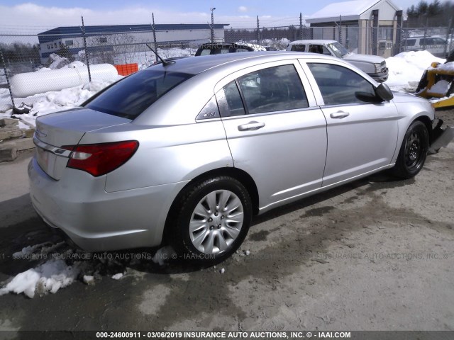 1C3CCBAB7CN296016 - 2012 CHRYSLER 200 LX SILVER photo 4