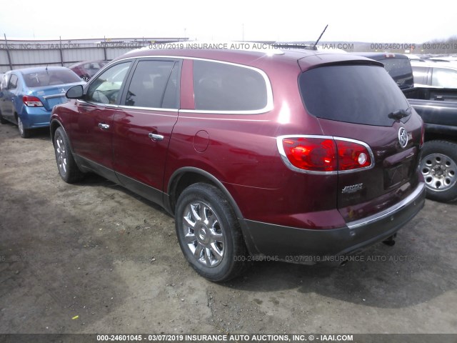 5GAKRBED0BJ315790 - 2011 BUICK ENCLAVE CXL MAROON photo 3